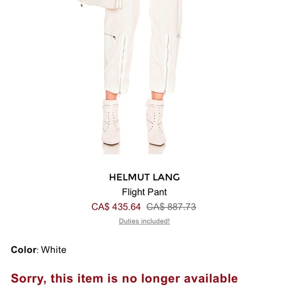 HELMUT LANG • Flight Pant in White - Picture 14 of 14
